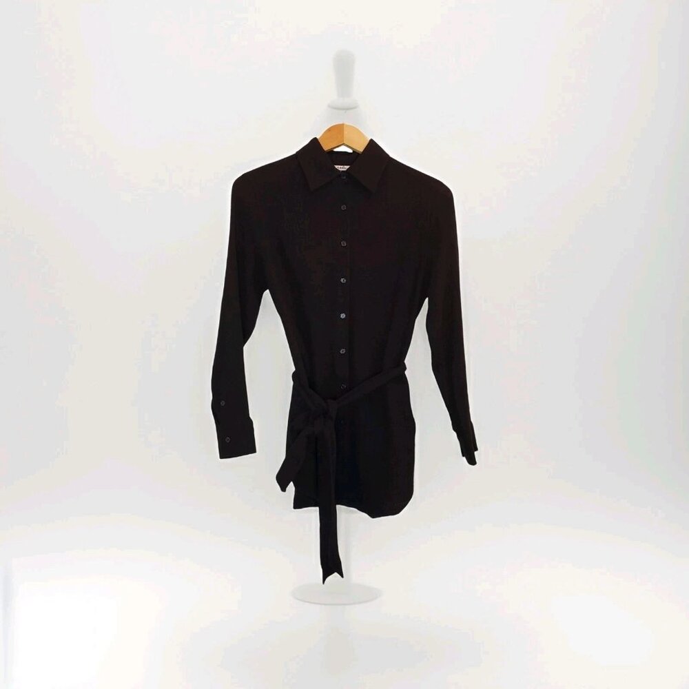 Andie Swim The Corvo Button-Up Women's XS Black Cotton Gauze Beach & Resort Wear